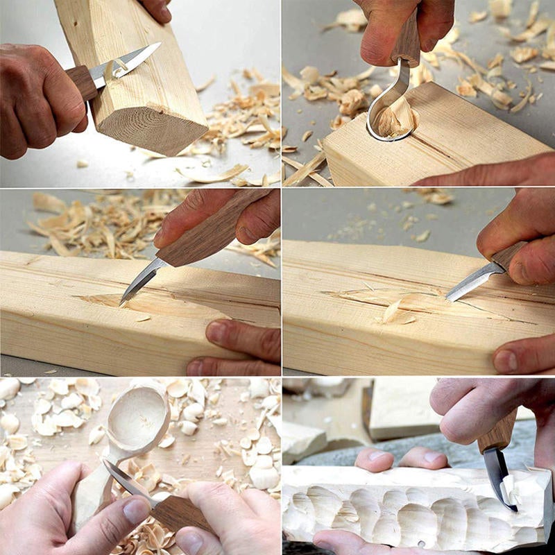 5pcs Wood Carving Knife Chisel wood working Whittling Cutter Chip Craft Hand Tool