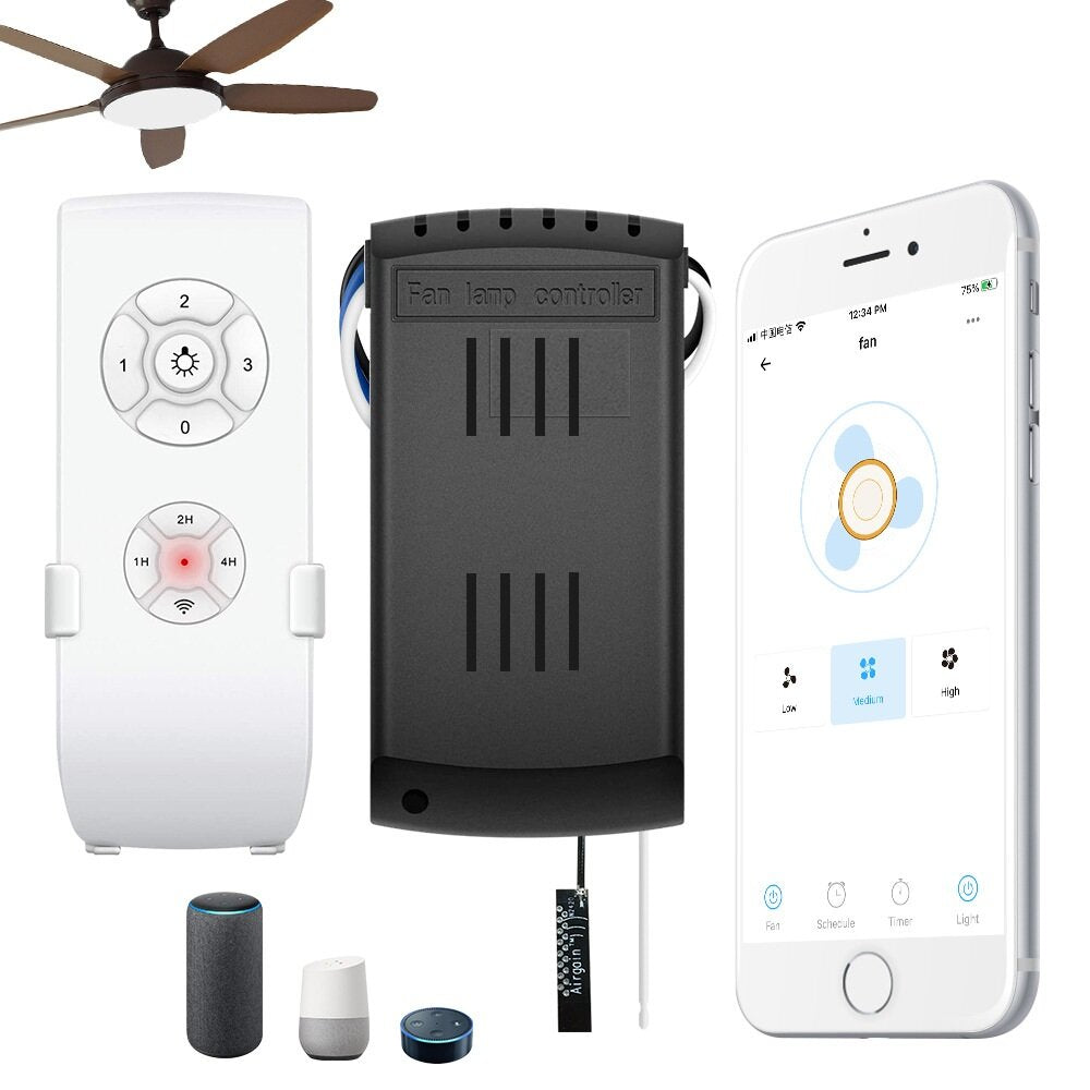 WiFi Fan Ceiling Light Driver Controller With Alexa Google Home 433MHz