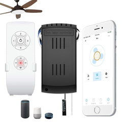 WiFi Fan Ceiling Light Driver Controller Wireless Remote Control Timing Mobile App Remote Controller Switch Works with Alexa, Google Home 433MHz