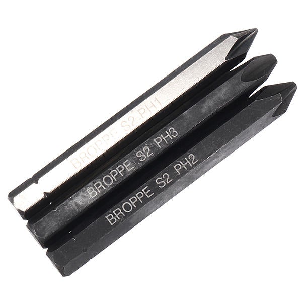 3pcs Cross Impact Screwdriver Bits 8mm Hex Shank 80mm Cross-Screwdriver Bits Set