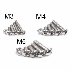 500pcs Stainless Steel Hex Socket Cap Head Bolts Screw Nuts Kits M3 M4 M5