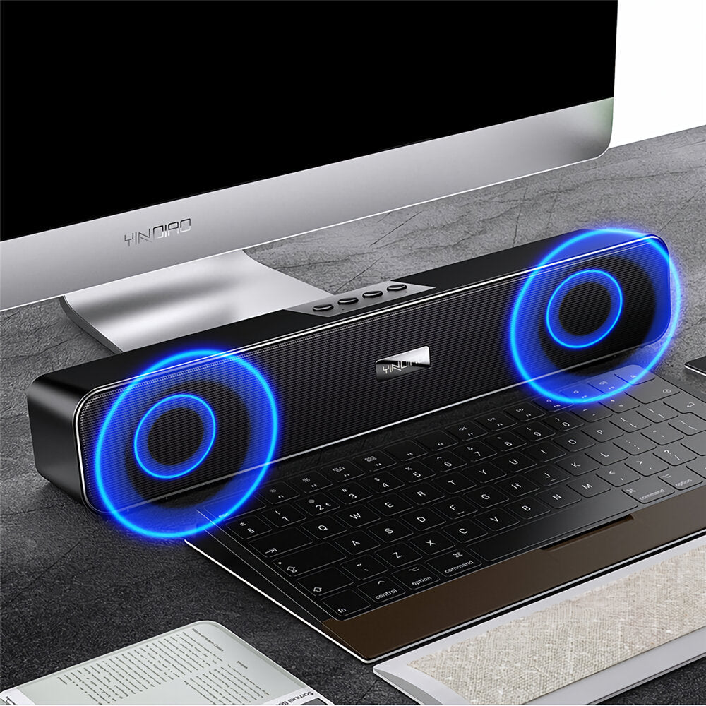 Wireless Bluetooth Speaker 4D Stereo Bass Subwoofer Desktop Audio Loudspeaker Sound Bar for TV Computer Smartphones