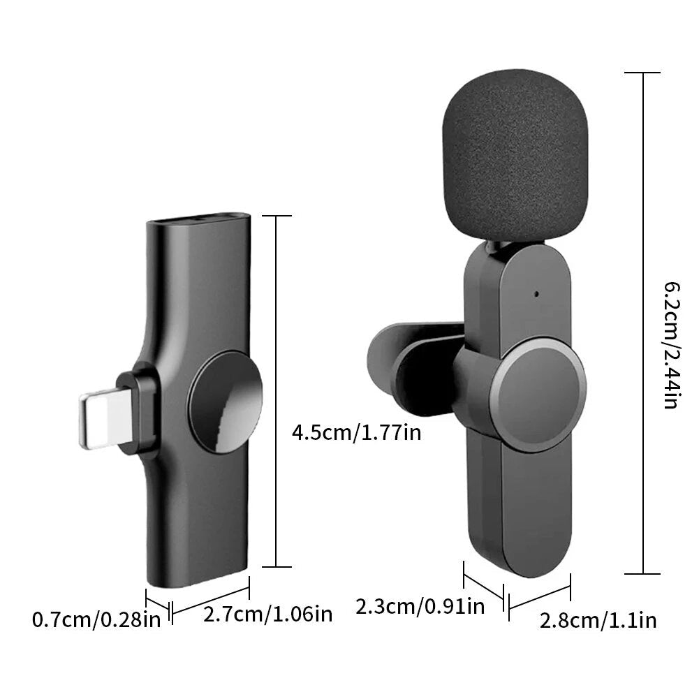 wireless mini lavalier microphone low latency type-c interface portable for live stream video youtube vlog mic