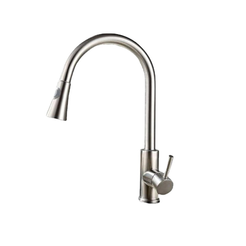 Kitchen Basin Sink Pull Out Faucet 360 Rotatable Drawing Down Sprayer Tap Hot & Cold Water Mixer Single Handle Copper Lead-Free Deck Mount