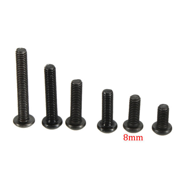 M3CH1 100Pcs M3 Carbon Steel Button Head Hex Socket Cap Screw Bolt Metric Allen Bolt