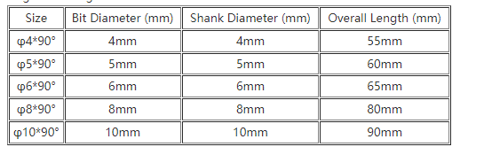 5pcs 2 Flutes 90 Degree 4-10mm Chamfer Drill Bit M35 HSS Cobalt Drill Bit Milling Cutter