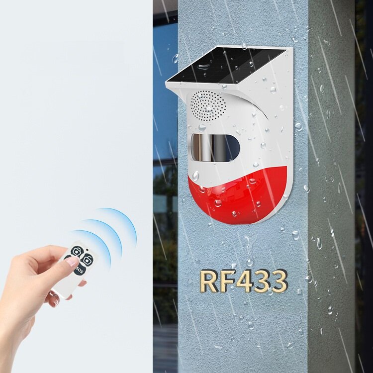 Outdoor Solar Light Alarm Human Body Induction Infrared Sound and Light Alarm