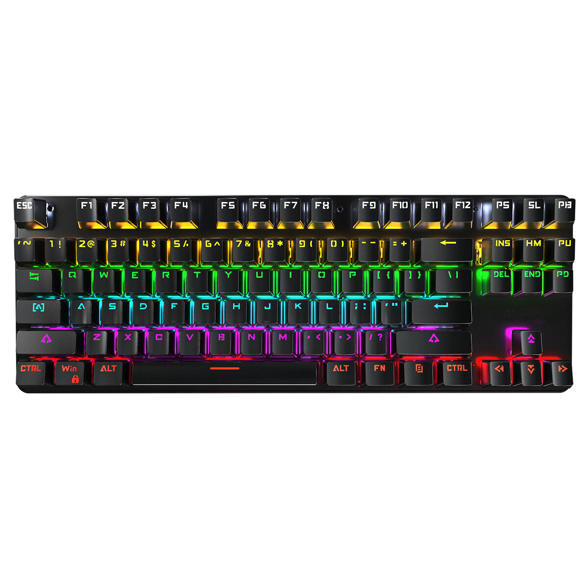 Wired Mechanical Gaming Keyboard 87-Key 87% TKL Layout Suspended Keycaps Hot Swappable RGB Backlit Mechanical with Supplement Switches Keycap Puller