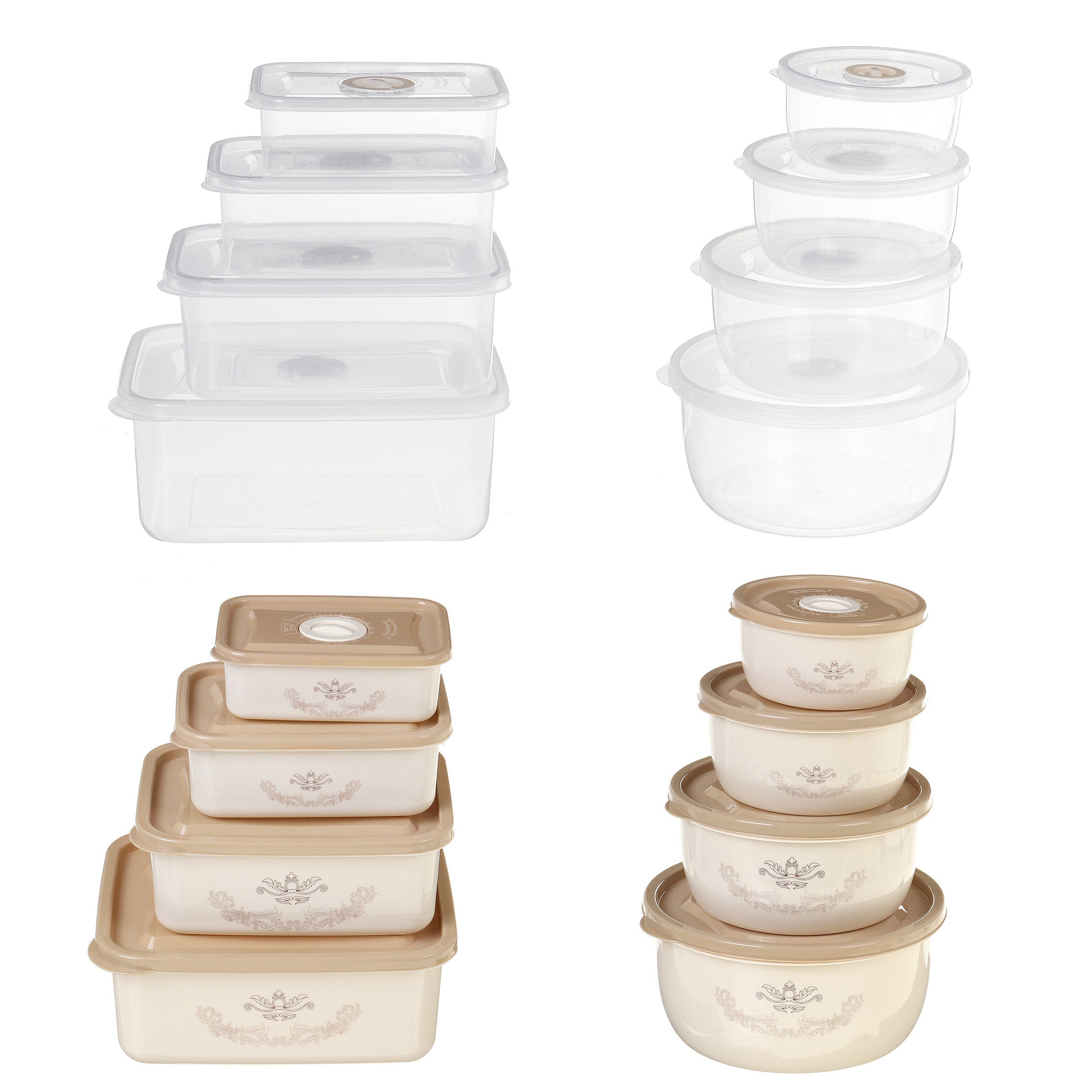 Storage Box Miscellaneous Grain Storage Plastic Sealed Box Refrigerator Freshness Box,4 PCS