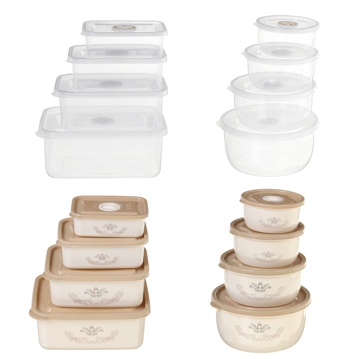 Storage Box Miscellaneous Grain Storage Plastic Sealed Box Refrigerator Freshness Box,4 PCS