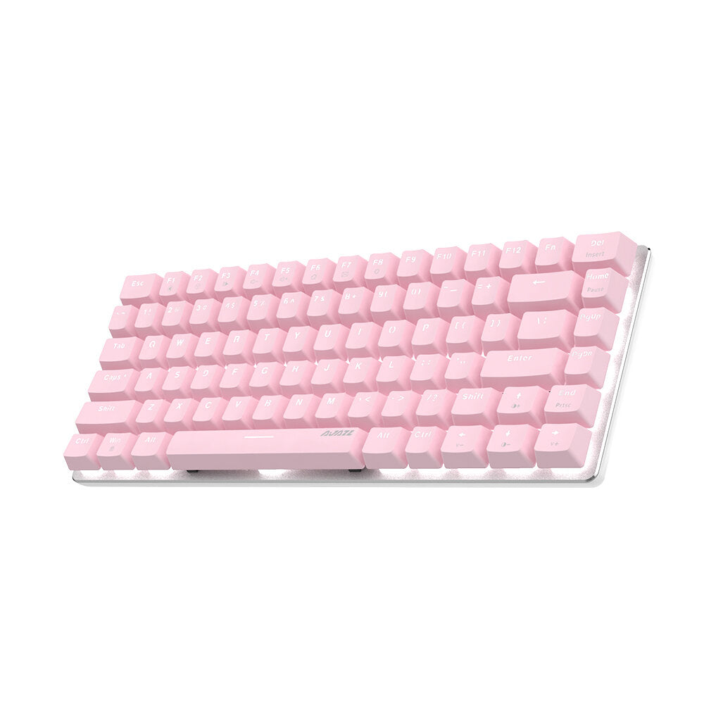 82 Keys Mechanical Keyboard Type-C Wired Mechanical Switch LED White Backlight Pink Gaming Keyboard