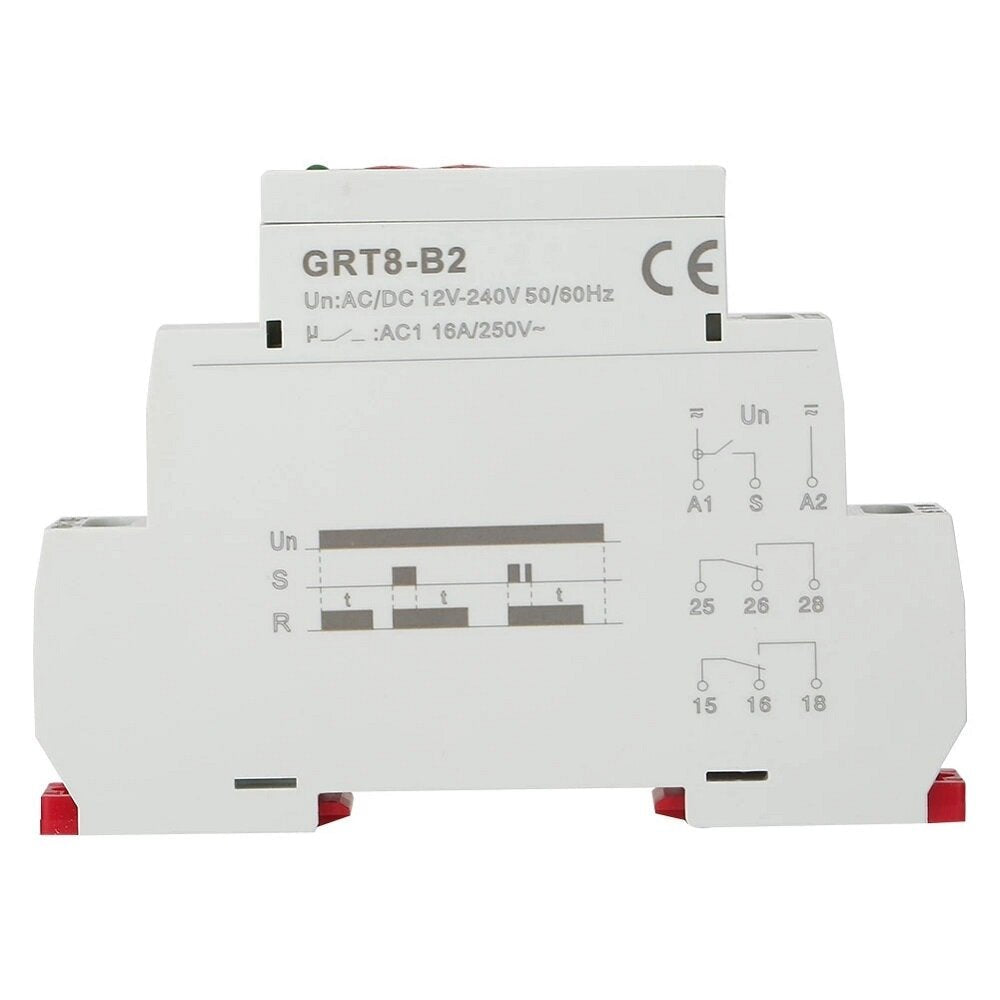 Mini Power Off Delay Time Relay Timer Relay 35mm DIN Rail Single Function Control,230V AC/DC12V-240V
