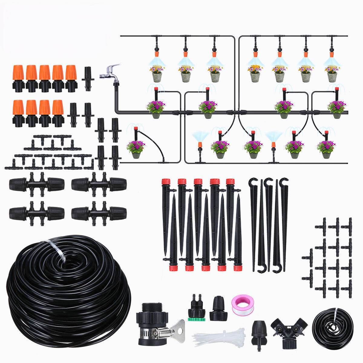 Automatic Drip Irrigation System Kit Plant Self Watering Garden Hose