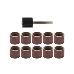 11pcs 12.7mm 100 Grit Head Metal Rust Removal Polishing Sandpaper Roll Polishing Wheel Set