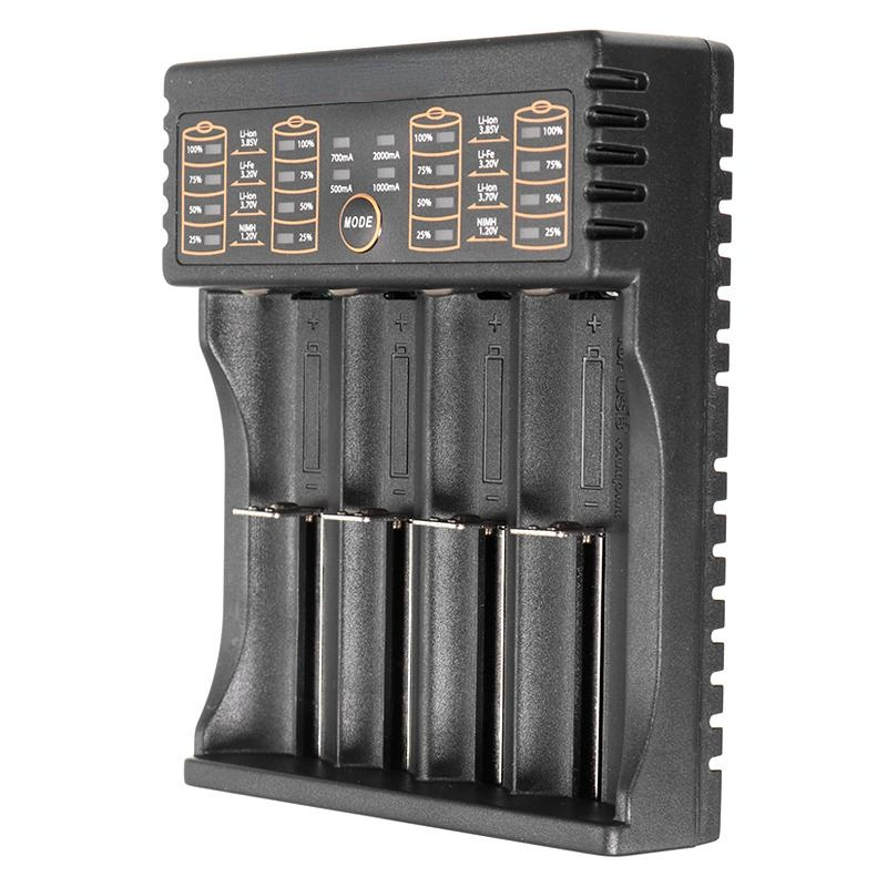 Micro USB DC 5V 4 Slots Battery Charger support 18650/26650/16340/14500