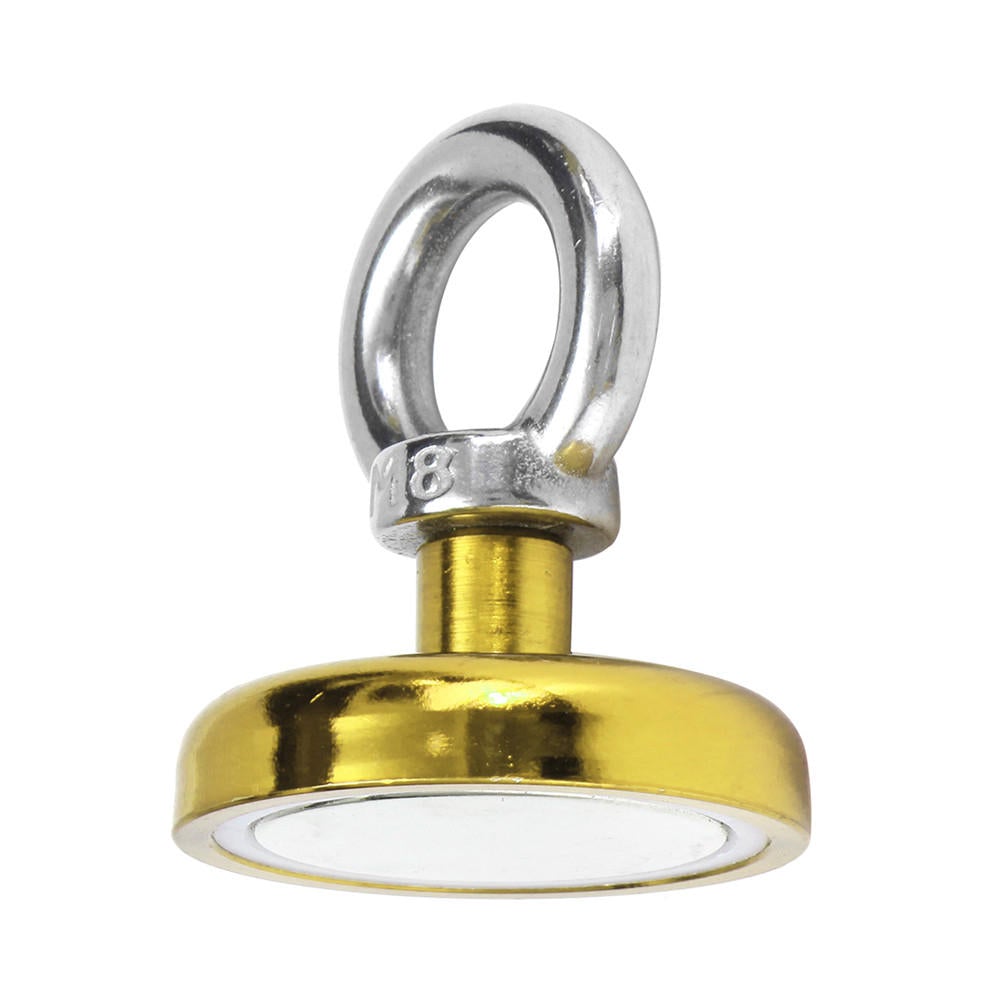 48mm 90kg Neodymium Recovery Magnet Metal Detector Circular Eyebolt Red/Yellow/Blue