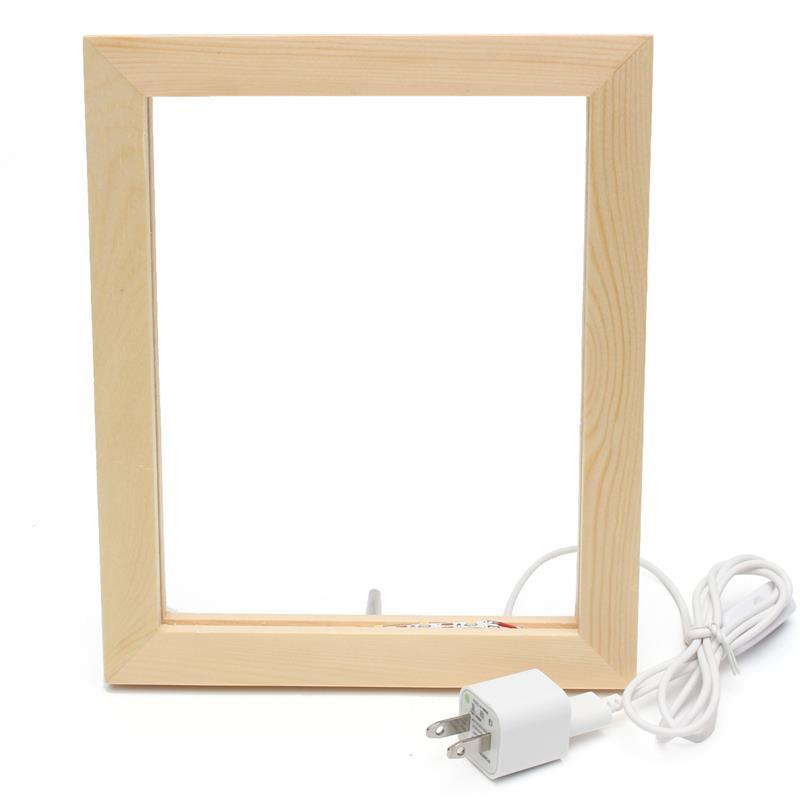 3D Photo Frame Illuminative LED Night Light Wooden Girl Christmas USB Lamp