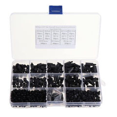M3NH17 780Pcs M3 Nylon Screw Black Hex Screw Nut PCB Standoff Spacer Column Assortment Kit