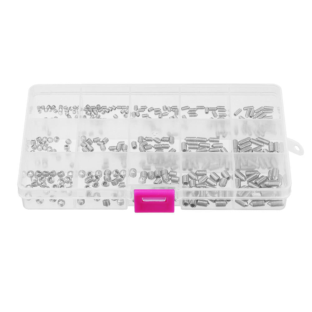 M3/M4/M5 300Pcs Allen Hex Socket Set Grub Screw Cone Point 3-10mm Assortment Kit