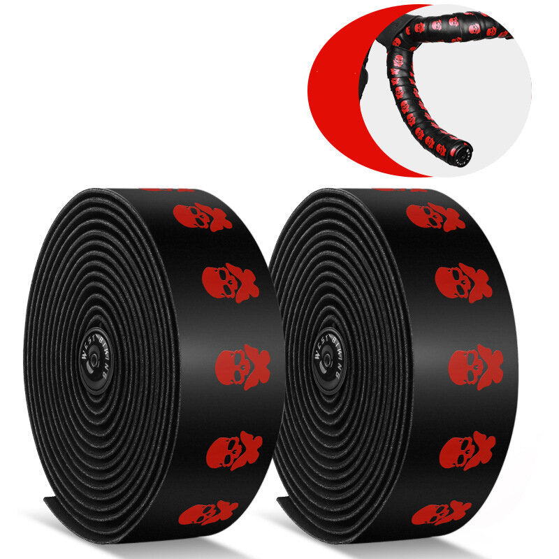 2 Pcs 2150mm Bike Handlebar Tape Bicycle Handlebar Grip Grip Tape Wraps Adhesive Back with Bar Plugs