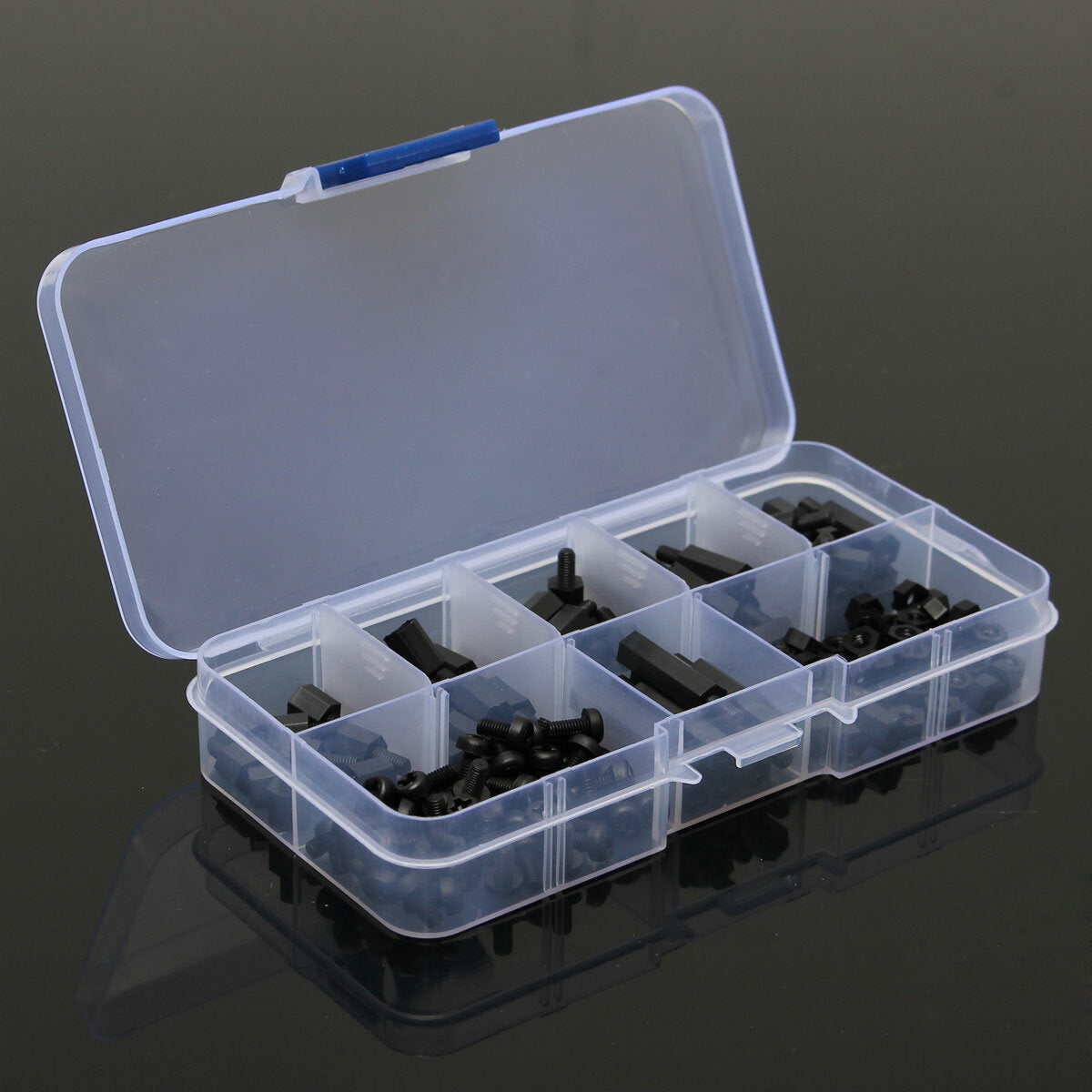 M3NH5 180Pcs M3 Nylon Screw Black Hex Screw Nut PCB Standoff Spacer Column Assortment Kit