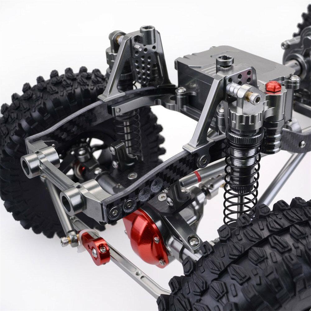 4WD CNC All Metal Carbon Fiber RC Car Frame+540 Motor+60A Waterproof ESC+M1500 Servo Straight Bridge Version