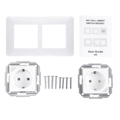 Dual DE EU WiFi Smart Light Wall Switch Socket Outlet Tuya Wireless Remote Control Work with Alexa Google Home
