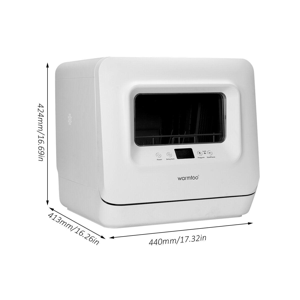 Automatic Countertop Dishwasher 850W 5 Washing Programs 2/3 Place Setting