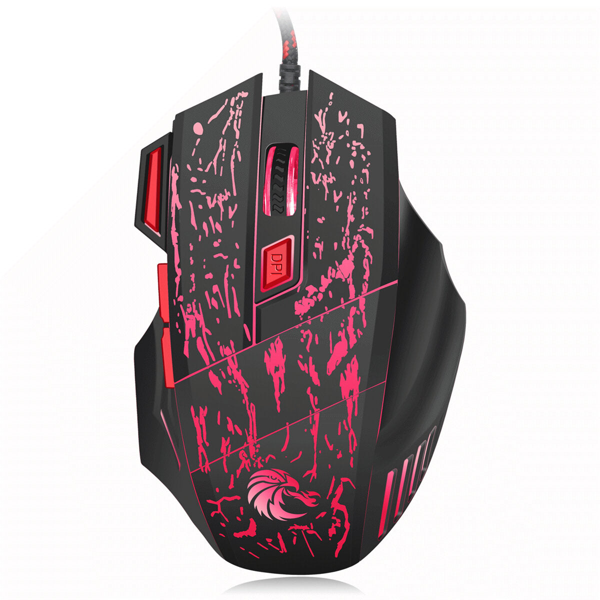 Russian Wired Gaming Keyboard & Mouse Set 104 Keys Rainbow Backlit Punk Keycaps Mechanical Feel Keyboard 5500DPI 7 Buttons Computer Mouse