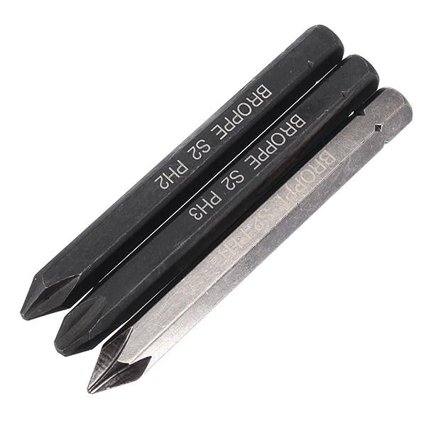 3pcs Cross Impact Screwdriver Bits 8mm Hex Shank 80mm Cross-Screwdriver Bits Set