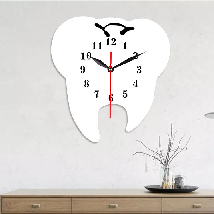 Tooth Shape Wall Clock Quartz Wall Clock 3D Wall Clock For Home Office Decorations