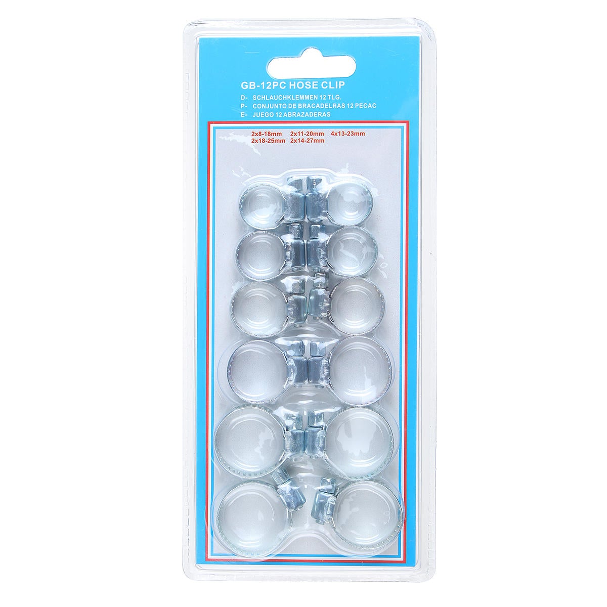 12Pcs Stainless Steel Clip Fuel Gas Water Hose Clamp Worm Drive Pipe Tube Clips