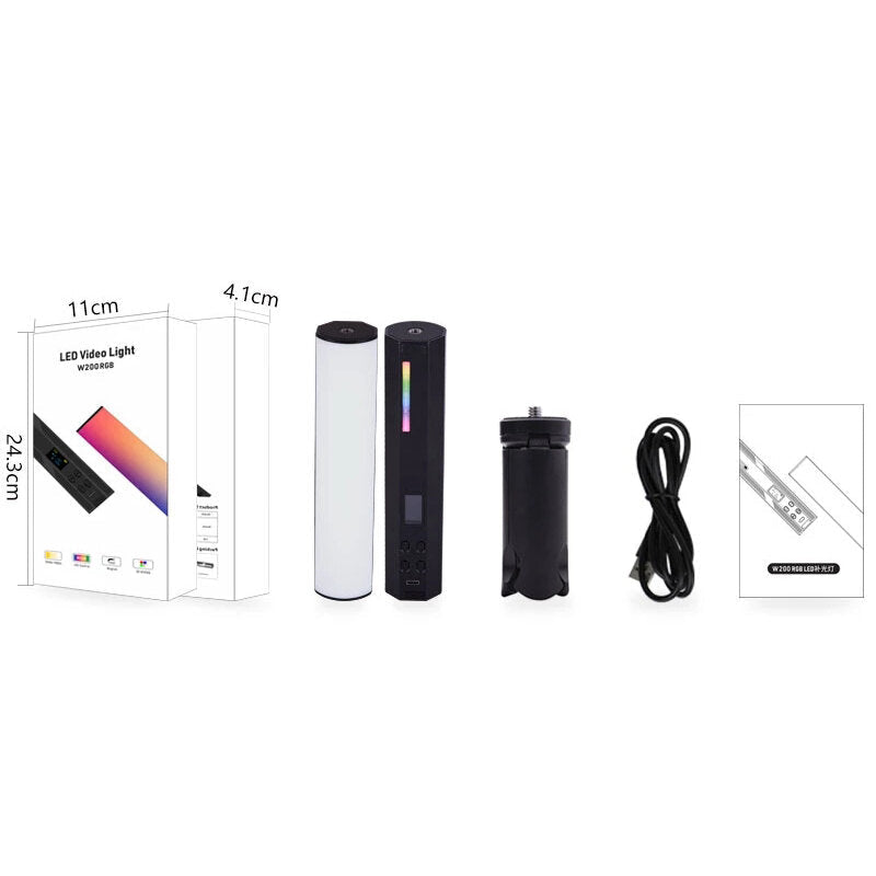 Full Color Tube LED Light Portable Handheld Video Lamp Wand Stick with Magnetic for Photography Video Vlog