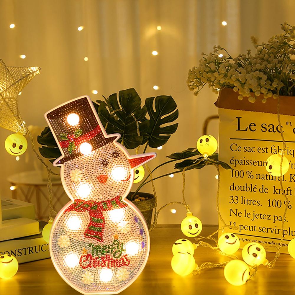 Creative Colorful Christmas Tree Snowman LED Night Light Decorative Table Lamp Home