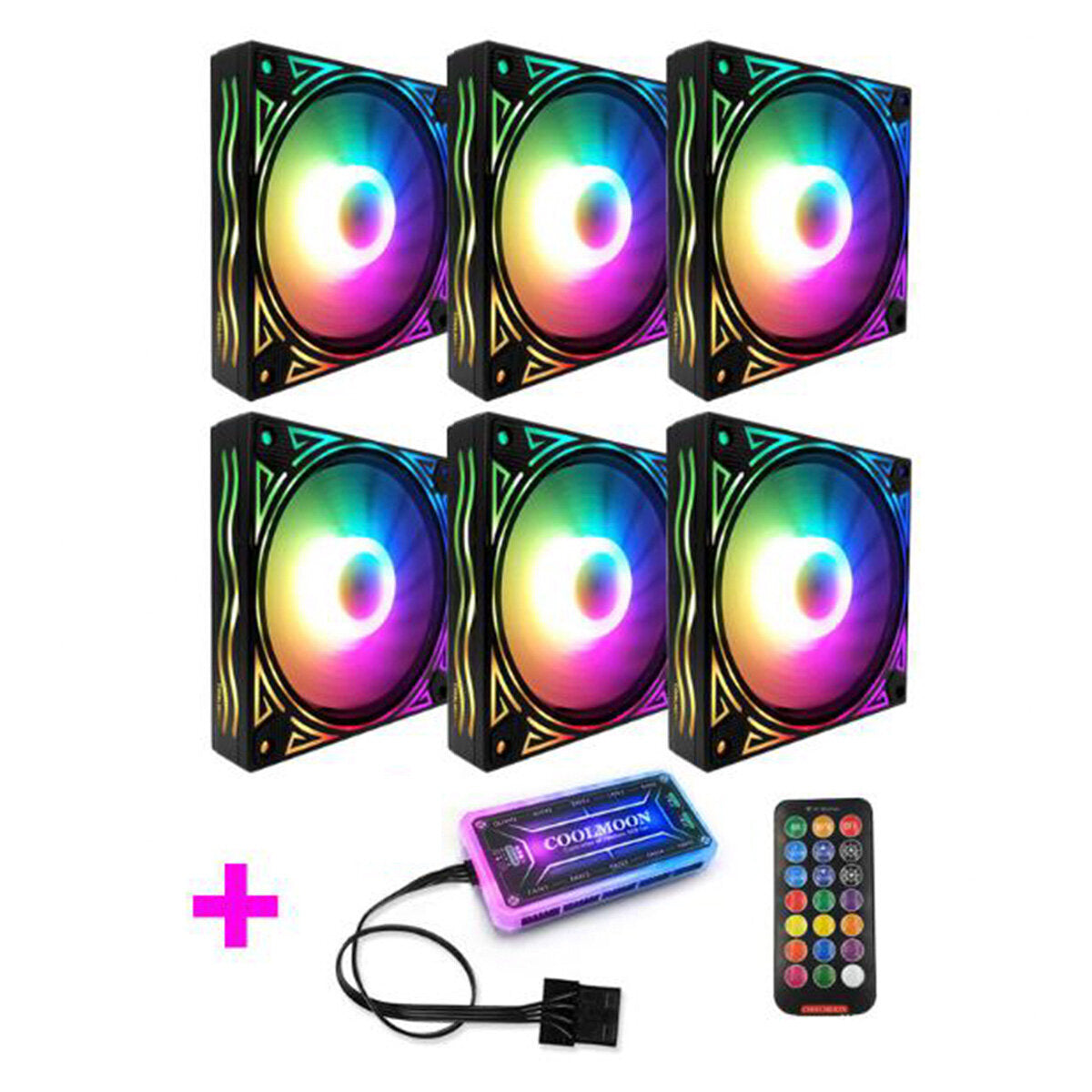 RGB Fan 12CM DC 12V Chassis Fan Desktop Computer Mute Symphony Color Changing Fan 8 Modes