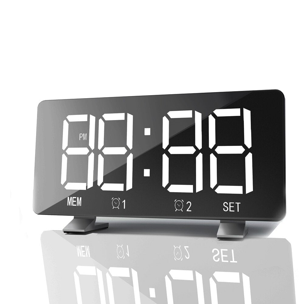 New LED Radio Alarm Clock Creative Snooze Electronic Clock USB Charging Digital Desk Clock