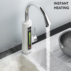 3300W Electric Hot Water Heater Faucet LED Ambient Light Temperature Display Instant Heating Tap