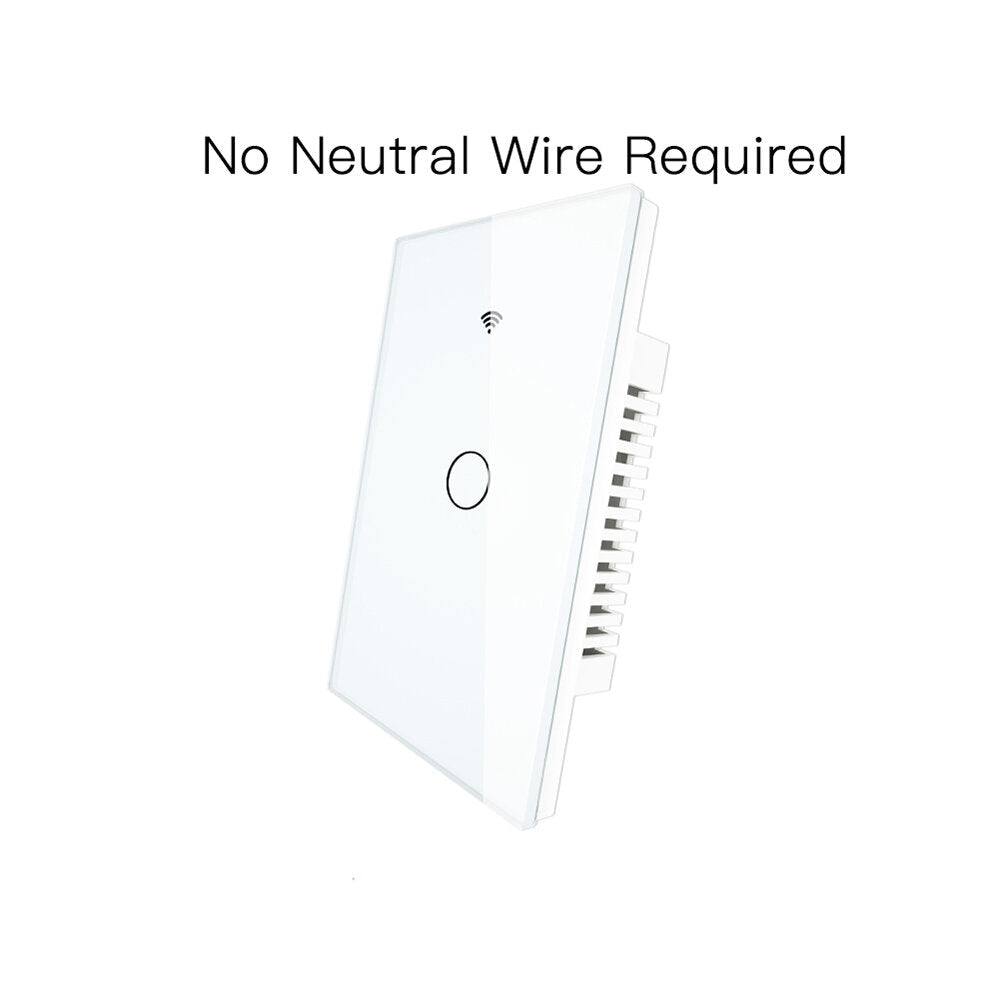 WiFi Smart Wall Touch Switch No Neutral Wire Needed 250V Smart Single Wire Wall Switch Work with Alexa Google Home