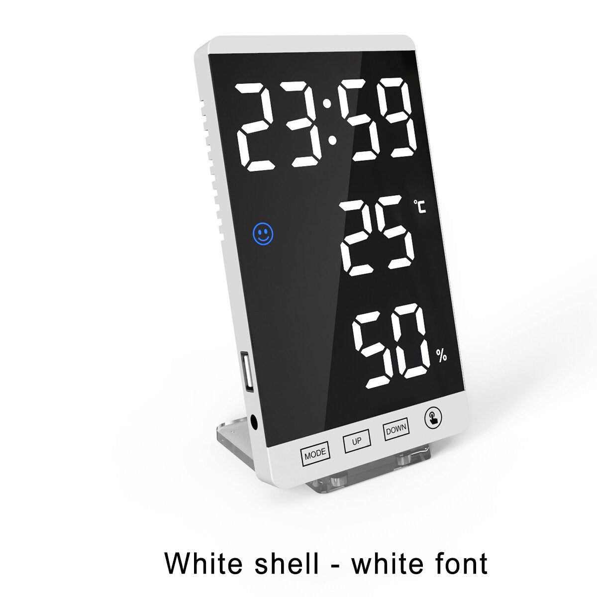 LED Digital Alarm Clock Snooze Mirror Alarm Clock with USB Charging Port