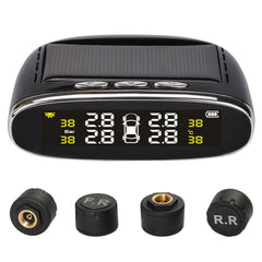 Solar Power TPMS Temperature Alert LCD Display Car Tire Pressure Alarm Monitor System With 4 Internal/External Sensor