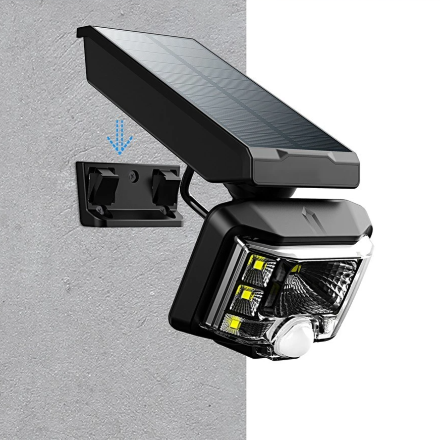 Solar Powered Wall Mounted Spotlight 360° Adjustable Wirelessly Motion Sensor Secure Lamp 8 LEDs