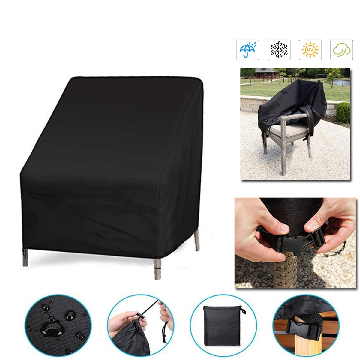 Oxford Cloth Furniture Dustproof Chair Cover For Rattan Table Cube Chair Sofa Waterproof Garden Outdoor Patio Protective Cover