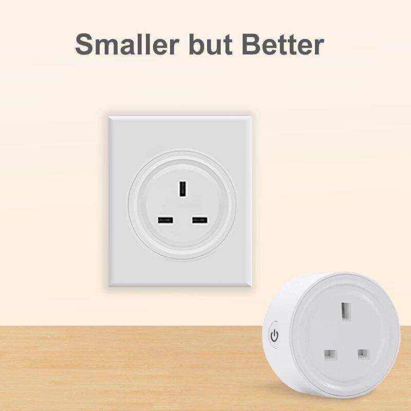UK Plug Smart Socket Mini Switch Voice Control Plug Works with Alexa Google Home
