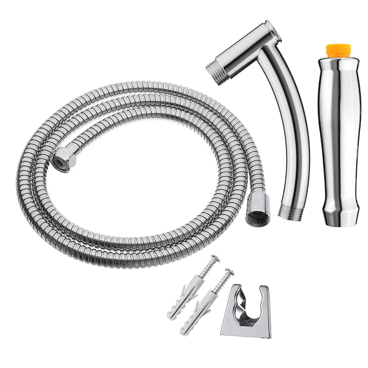 Square 8 Inch Rainfall Shower Head Extension with Arm Hose Kit Overhead