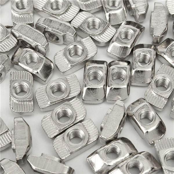 50pcs T Sliding Nut Block for 3030 Aluminum Profile Zinc Coated Plate Aluminum Accessories