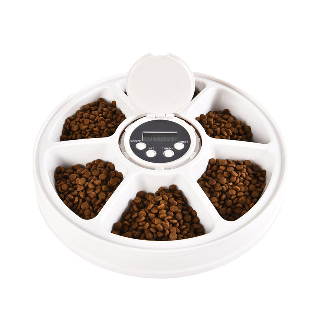 Automatic Meal Timed Pet Dog Cat Feeder Food Bowl Auto 6 Days Holiday Dispenser