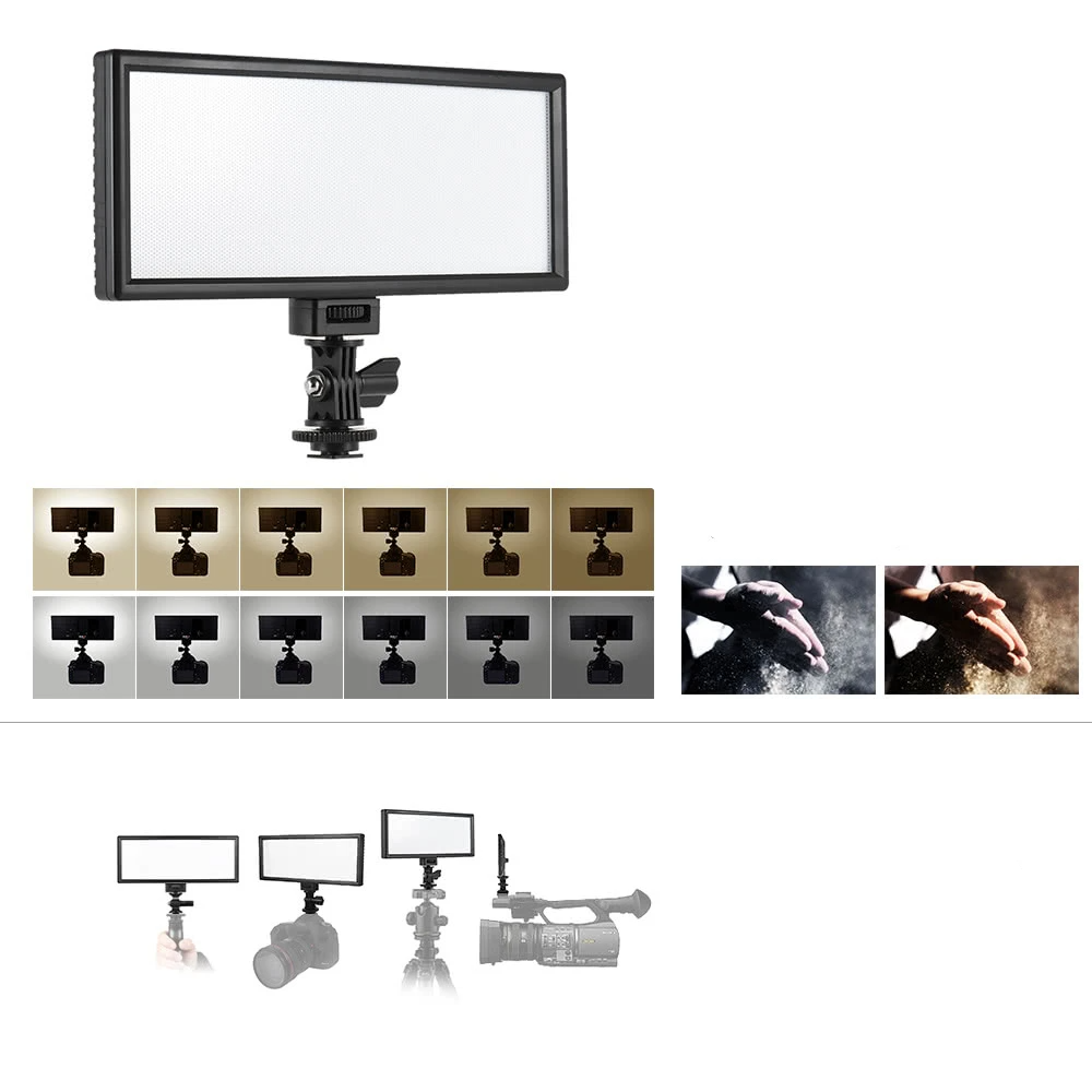 Ultra-thin LED Video Light Photography Fill Adjustable Brightness and Dual Color