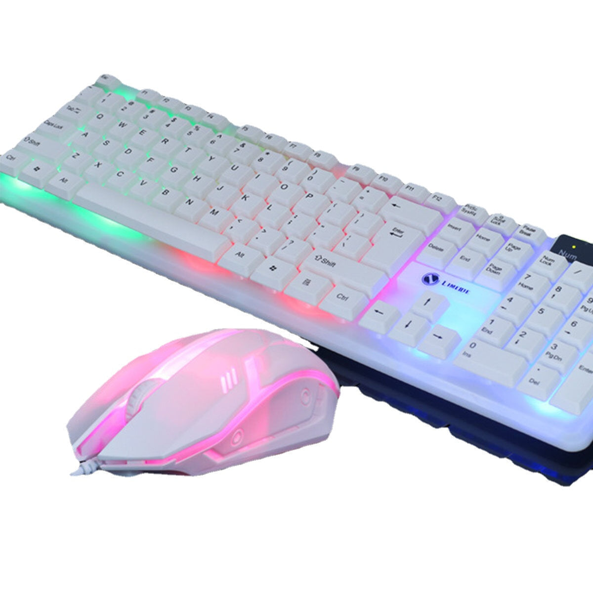 Wired Gaming Keyboard & Mouse Set RGB Backlight 1200DPI Gaming Mouse 104 Keys Mechanical Feeling Keyboard Combo