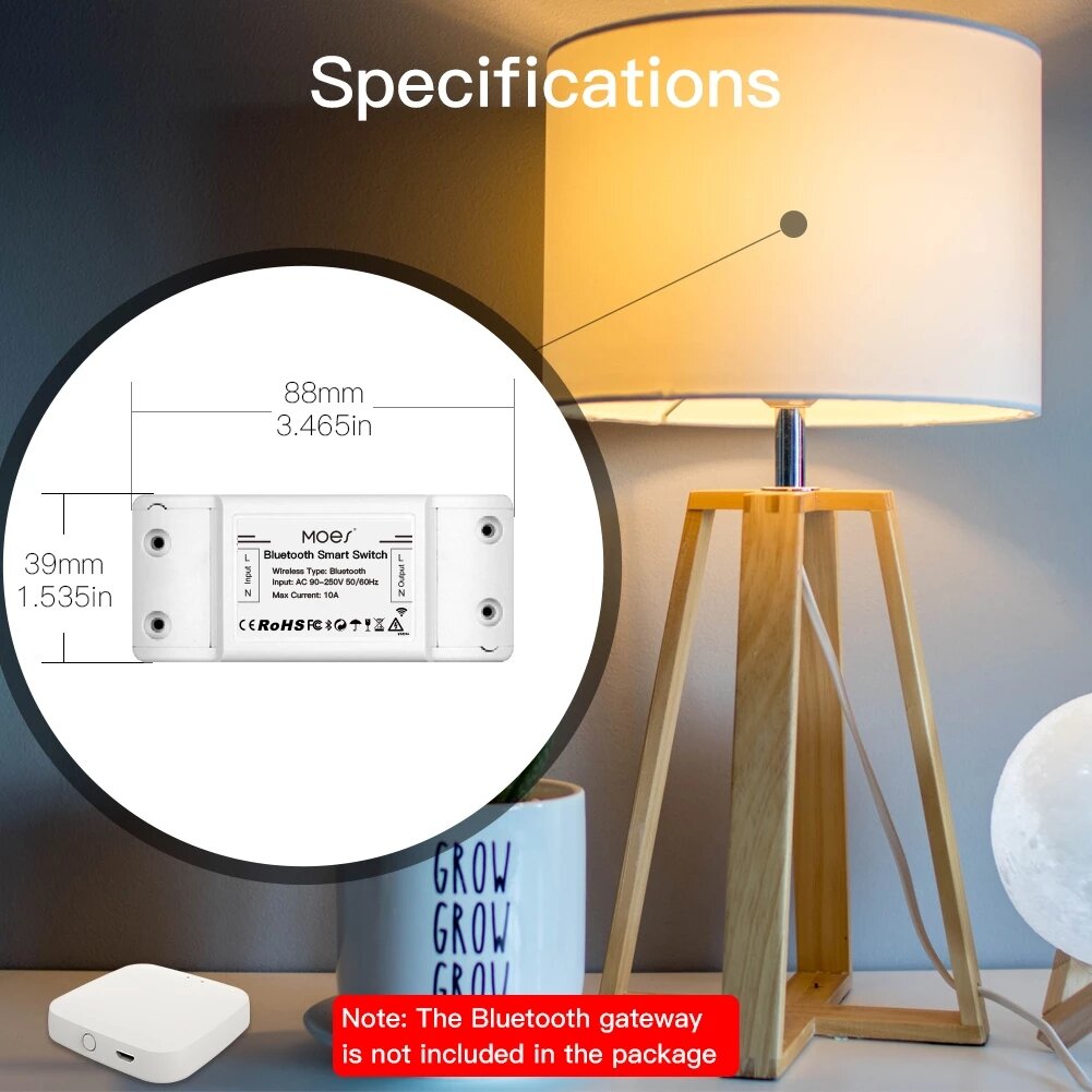 Bluetooth Smart Switch Relay Module Single Point Control Sigmesh Wireless Remote Control with Alexa Google Home