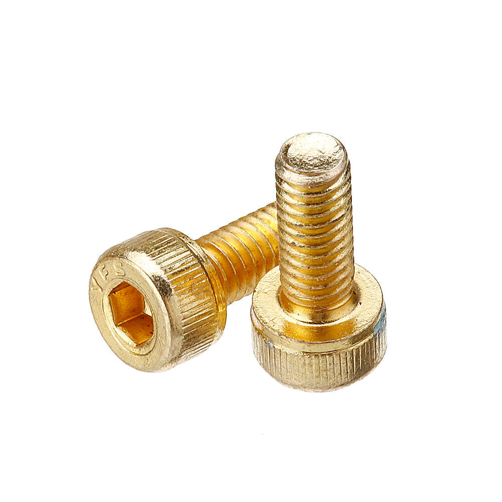 50Pcs Titanium Plated M2 Hex Socket Cap Head Screws Alloy Steel 12.9 Grade Screw Bolt 4-12mm